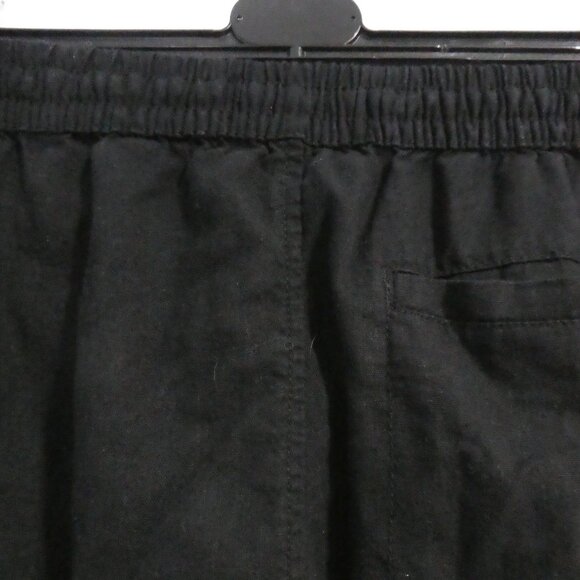 Black Shorts | Stretchy Waist and Drawstring Front | Button and Zip-Up Closure - Picture 10 of 14